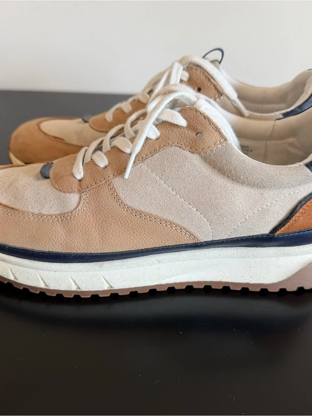 Madewell Casual Suede Lace-Up Sneakers in Beige
